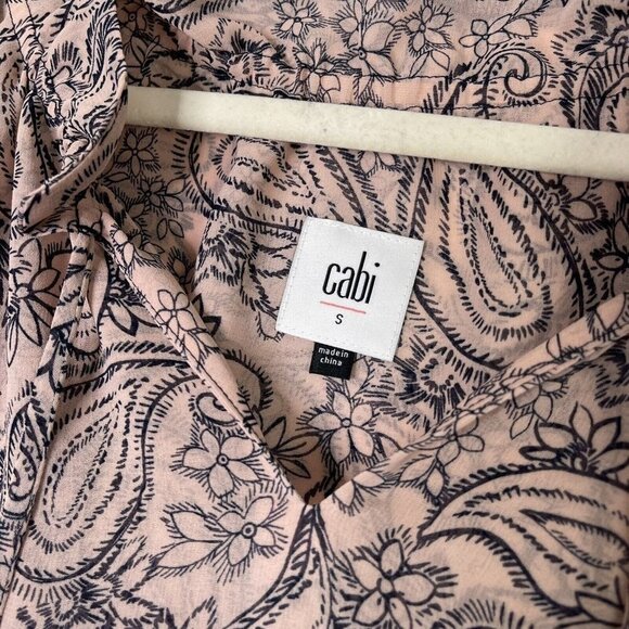 Cabi Dani Smocked Patchwork Dress Women’s Size Small Pink Paisley - Picture 4 of 10